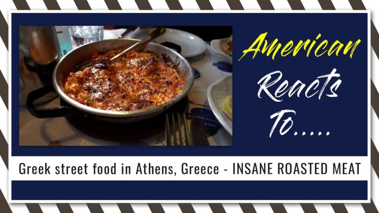 American Reacts To Greek street food in Athens, Greece | INSANE ROASTED MEAT | V648