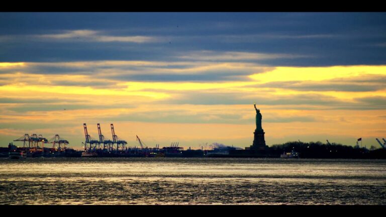 Royalty Free Stock Footage of Statue of Liberty from a distance, New York.